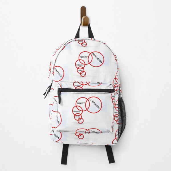 Item preview, Five Virtues in black bold letters written inside red circles. White background designed and sold by abinashm12.