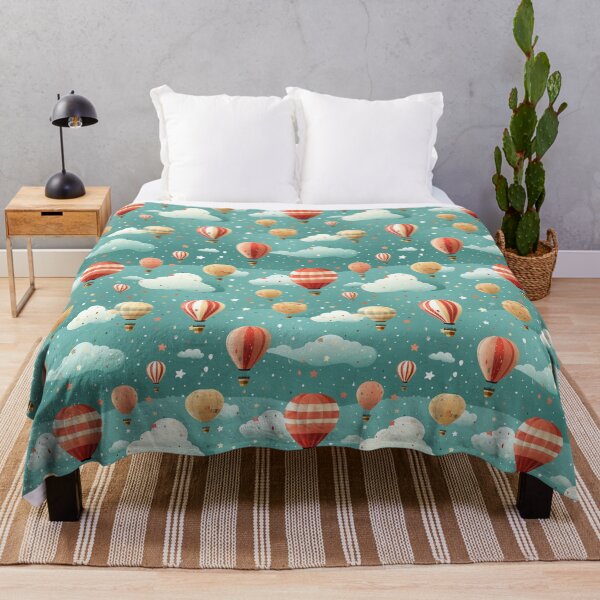 Item preview, Colorful hot air balloons with vintage style seamless pattern designed and sold by MiraCleAI.