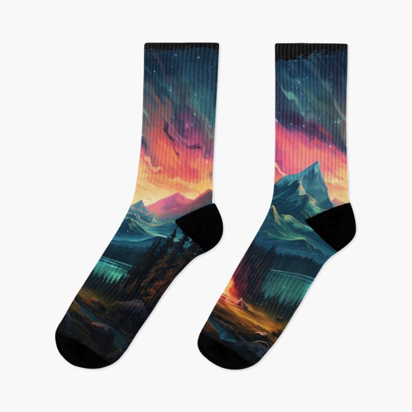 Item preview, Northern Light Aurora Borealis Scenery Mountains Rivers Trees designed and sold by NLTees.