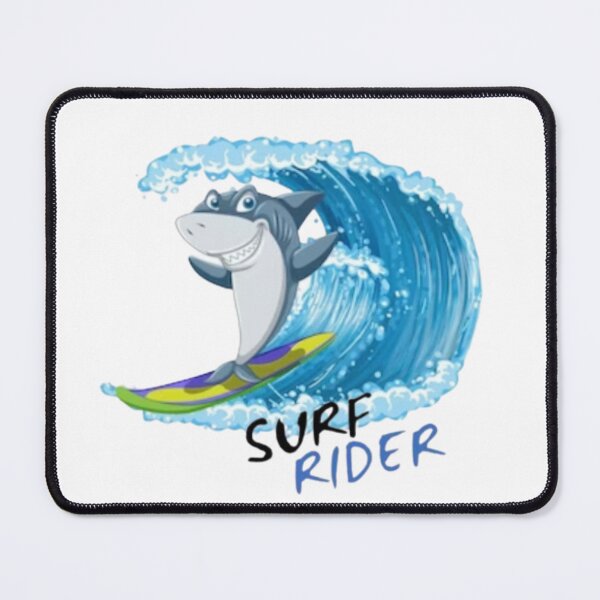 Item preview, Composition Cheerful shark surfing, SURF RIDER designed and sold by MoshisooPrint.
