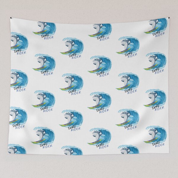 Item preview, Composition Cheerful shark surfing, SURF RIDER designed and sold by MoshisooPrint.