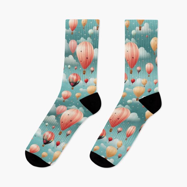 Aperçu de l'œuvre Montgolfières colorées avec motif sans couture de style vintage créée et vendue par MiraCleAI.