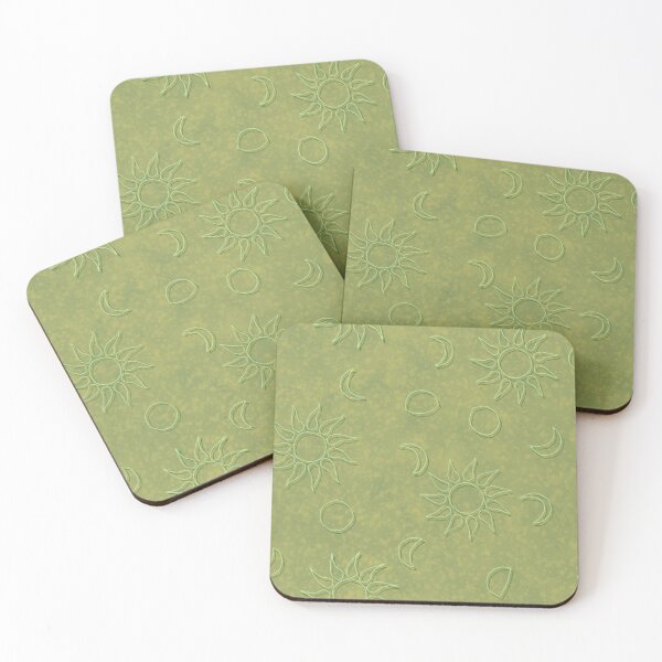 Item preview, Celestial moon phases sun autumnal moss green designed and sold by cashewdays.