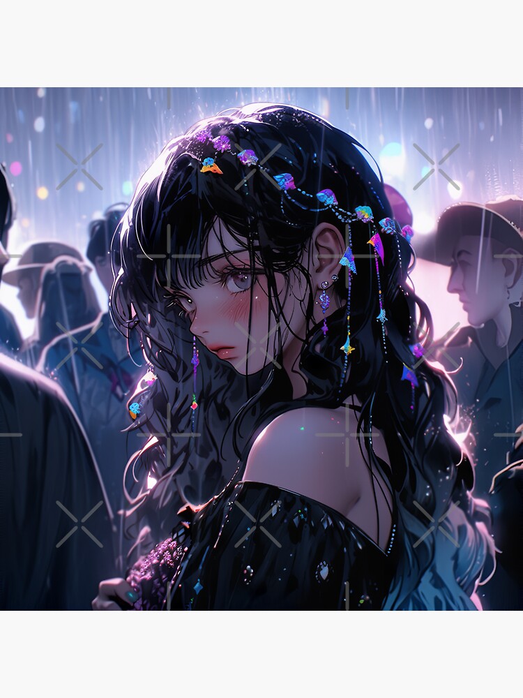 Sad Anime Girl in the Rain