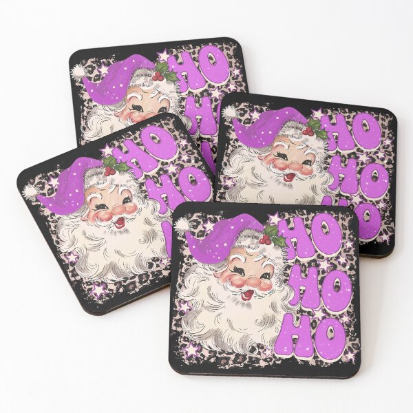 Item preview, Purple Groovy Santa 'Ho Ho Ho' Retro Typography designed and sold by ElLocoMus.