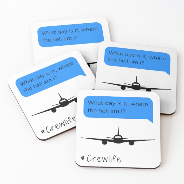 Item preview, What day is it, where the hell am I - aviation plane cabin crew twitter bumper message sticker pack designed and sold by ZoesJoy.