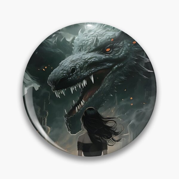 Item preview, In the face of the beast: woman in despair before the dragon designed and sold by ArrangedDesigns.