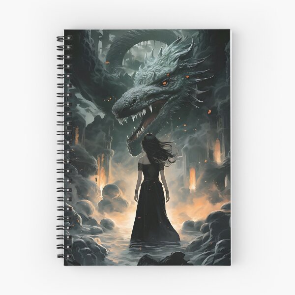 Item preview, In the face of the beast: woman in despair before the dragon designed and sold by ArrangedDesigns.