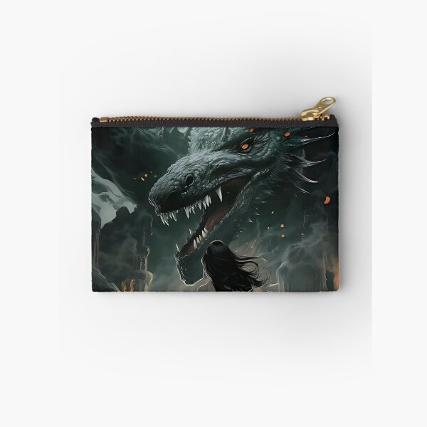 Item preview, In the face of the beast: woman in despair before the dragon designed and sold by ArrangedDesigns.