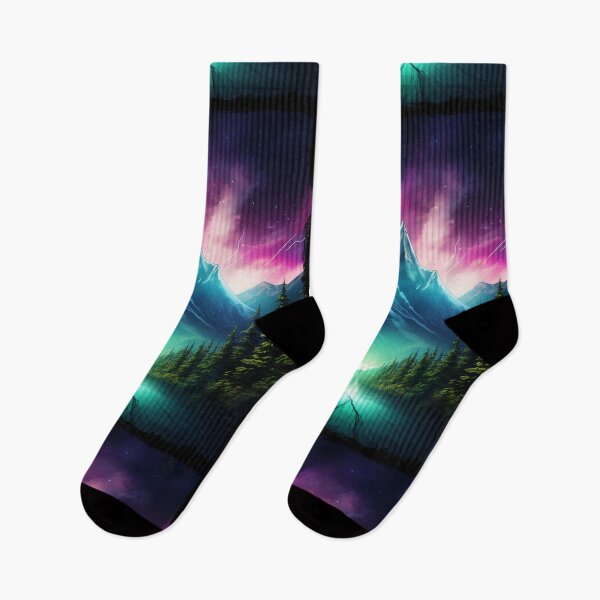Item preview, Northern Light Aurora Borealis Scenery Mountains Rivers Trees designed and sold by NLTees.