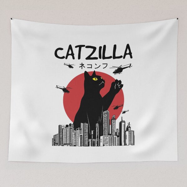 Item preview, Japan Catzilla Unleashed - Feline Fury Meets Art designed and sold by ElLocoMus.