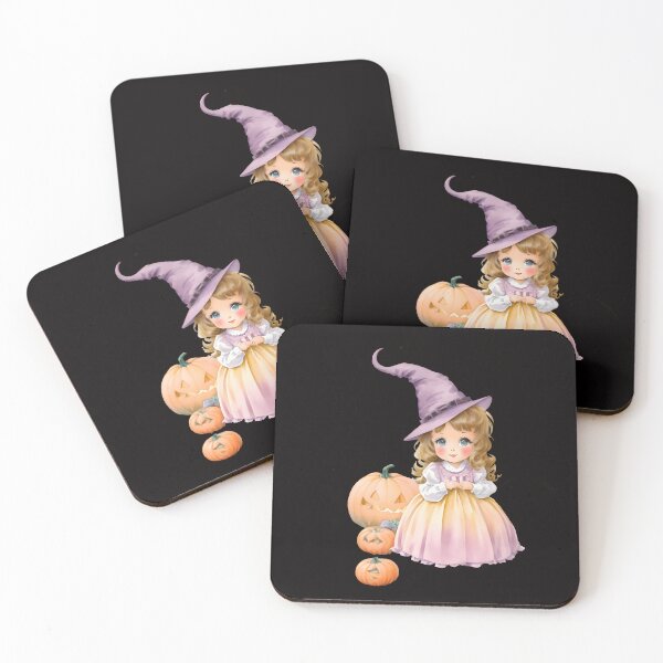 Item preview, Watercolor Hand Drawn Little Witch and Halloween Pumpkin designed and sold by BloomCatB.