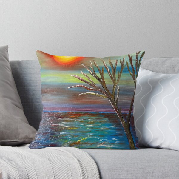 Item preview, Red sun over tree and water designed and sold by Jackiekatz1.