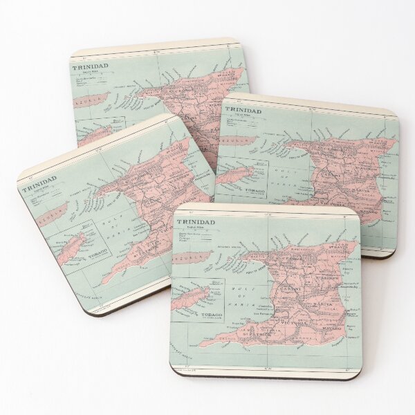Item preview, Trinidad and Tobago 1923 Map Print designed and sold by VoyagerVintage.