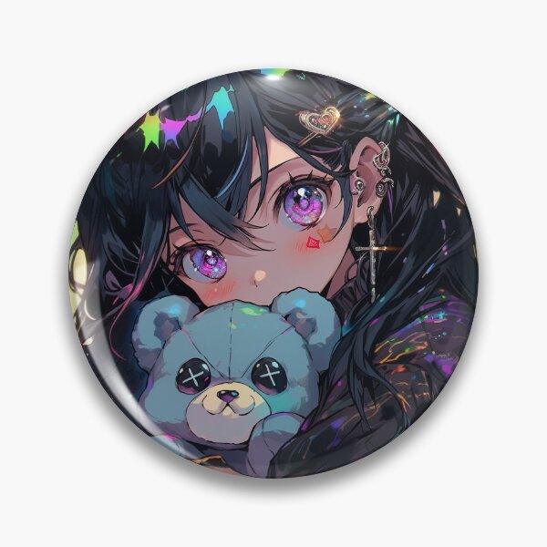 Artikelvorschau, Niedliches Anime-Mädchen am regnerischen Tag mit Teddybär entworfen und verkauft von bubblegoth.
