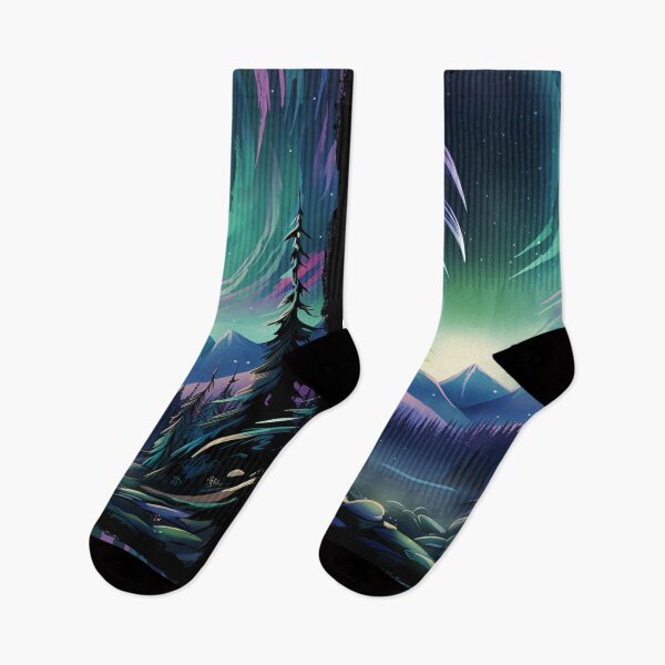 Item preview, Northern Light Aurora Borealis Scenery Mountains Rivers Trees designed and sold by NLTees.