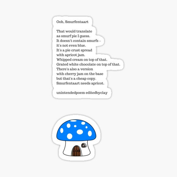 Ooh, Smurfentaart! Sticker