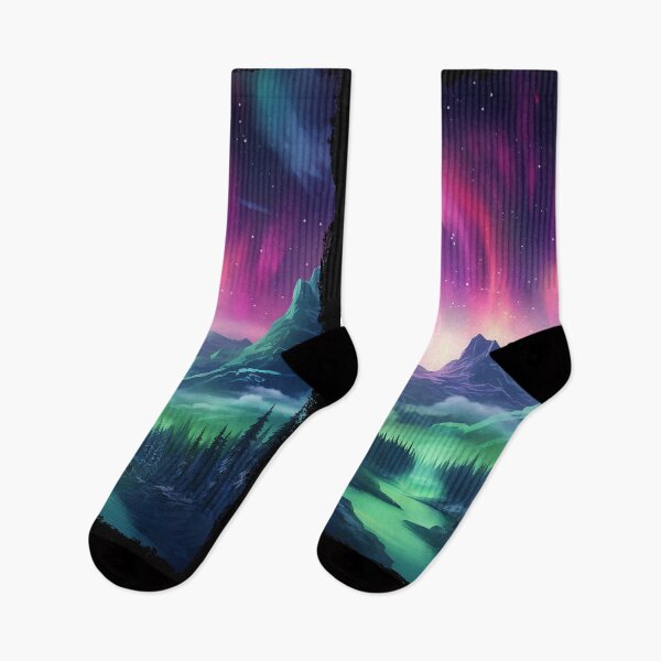 Item preview, Northern Light Aurora Borealis Scenery Mountains Rivers Trees designed and sold by NLTees.