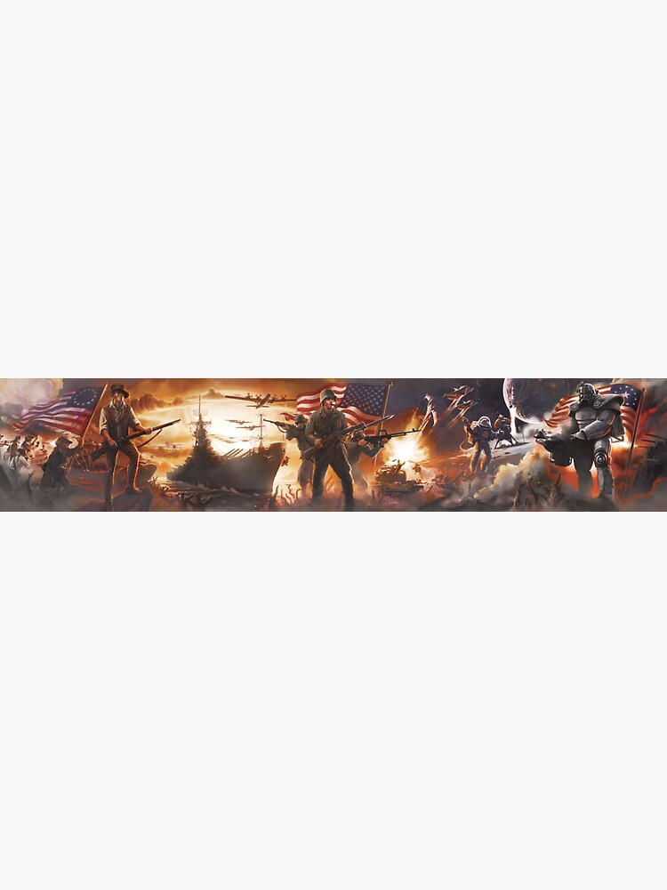  fallout 4 museum of freedom mural sticker for sale by buckoroobuckley