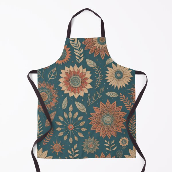 Artikelvorschau, Dunkelgrünes Boho-Blumenmuster entworfen und verkauft von OhMyKelley.