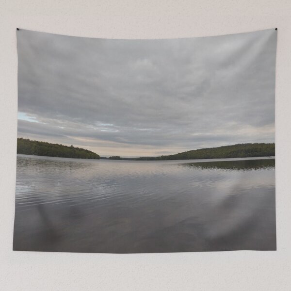 Item preview, Beautiful lake sunrise on a cloudy day designed and sold by Crafty Fox & Art Panda ♥️.