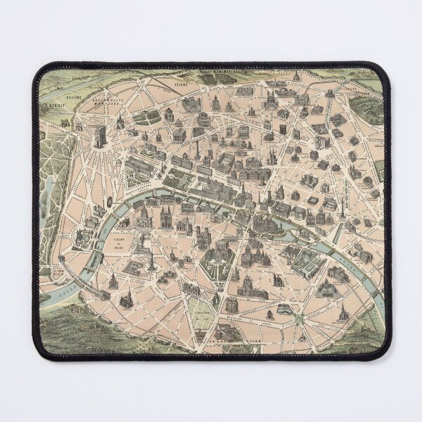 Item preview, Paris France 1878 Map Print designed and sold by VoyagerVintage.