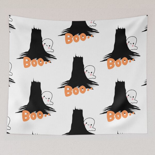 Item preview, ghost hiding behind a tree designed and sold by misslizzyspin.