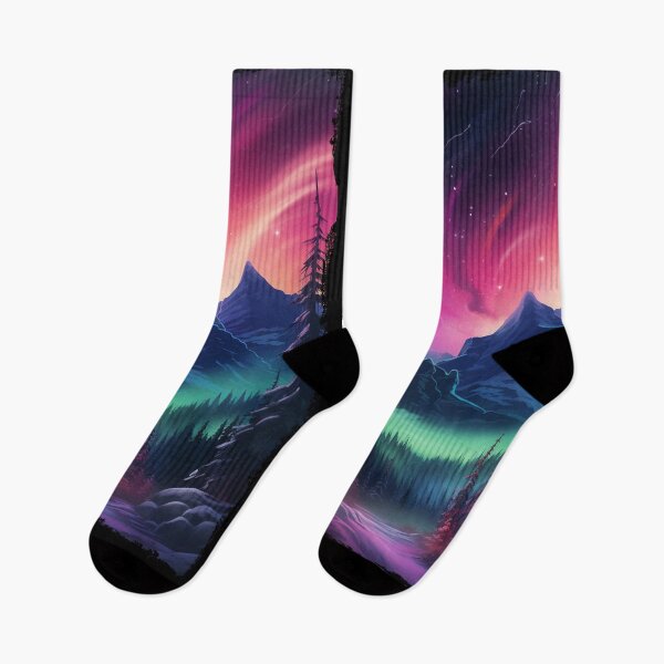 Item preview, Northern Light Aurora Borealis Scenery Mountains Rivers Trees designed and sold by NLTees.
