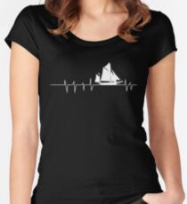 Sailor Heart Beat T-shirt Women's Fitted Scoop T-Shirt