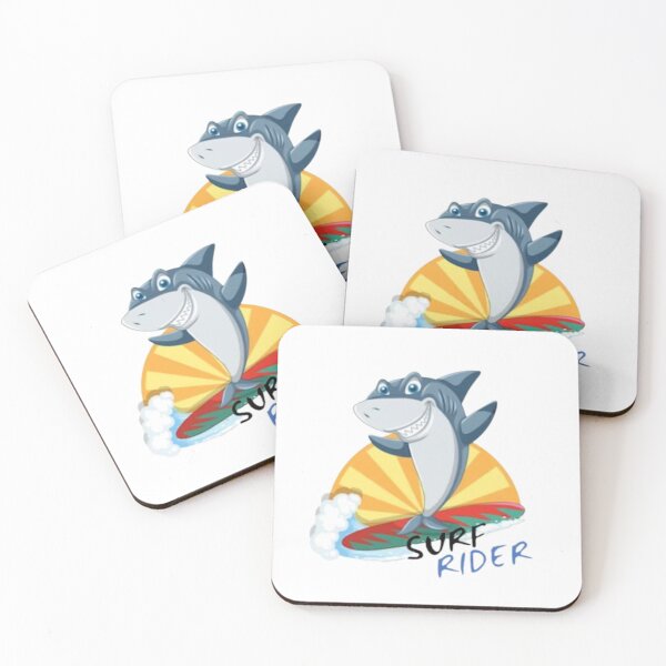 Item preview, Composition Cheerful shark surfing, SURF RIDER designed and sold by MoshisooPrint.