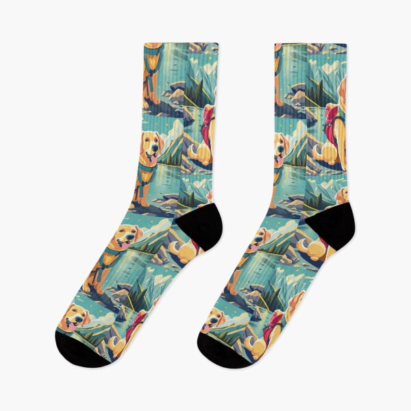 Item preview, Funny Labrador Retriever Dog Hiking Art designed and sold by Nature's Fancy.