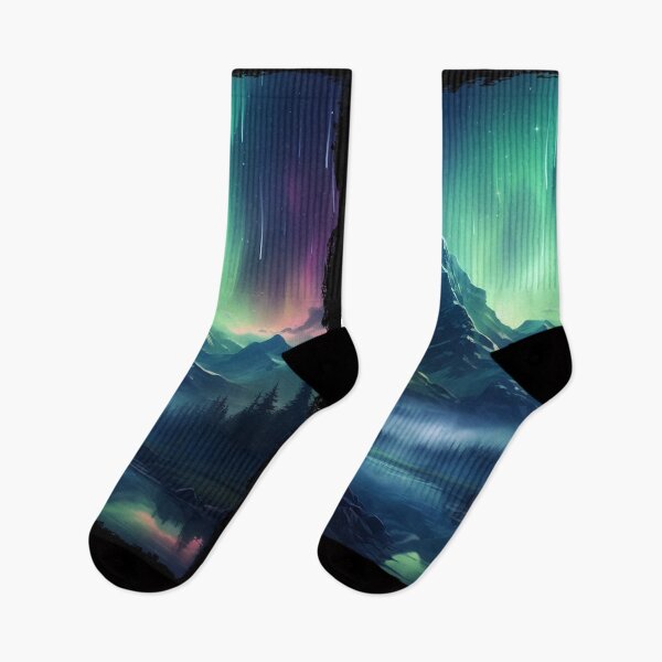 Item preview, Northern Light Aurora Borealis Scenery Mountains Rivers Trees designed and sold by NLTees.