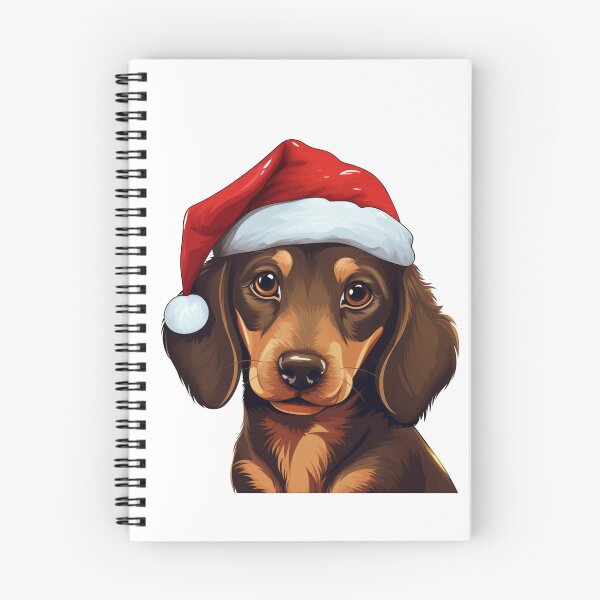 Item preview, Adorable Christmas Dachshund dog donning a Santa Claus hat designed and sold by MOA-trends.