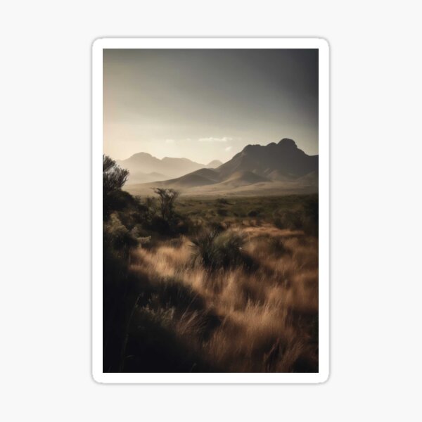 Item preview, a grassy field with mountains in the background designed and sold by aiarteveryday.