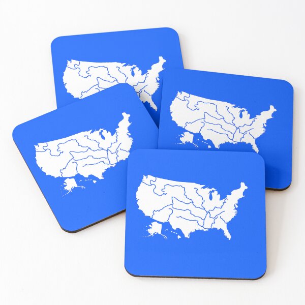 Item preview, USA Smooth River Map designed and sold by SFFStore.