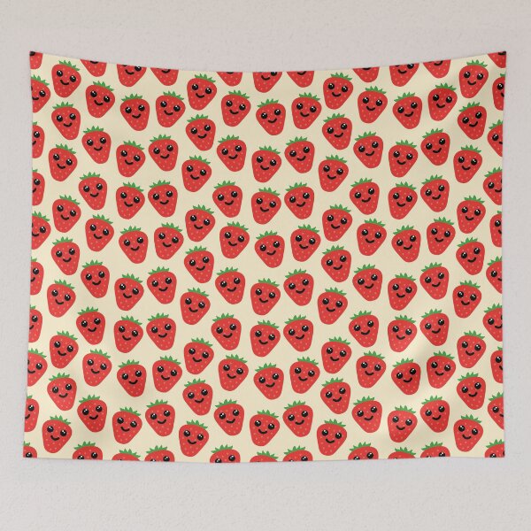 Item preview, Cute Smiling Strawberry Repeating Pattern designed and sold by PMCreative.