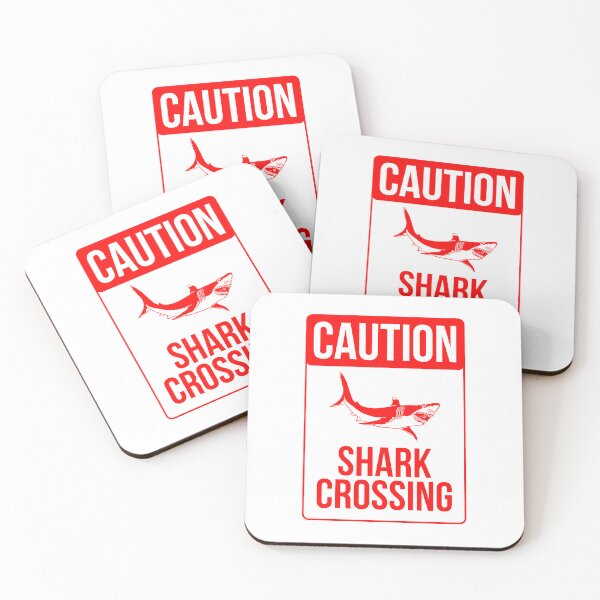 Item preview, Funny sign saying Caution - shark crossing designed and sold by AlfredSSikula.