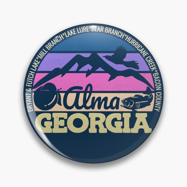 Item preview, Alma Georgia Sunset Retro Vintage Local Pride Logo designed and sold by CRHPOD20.