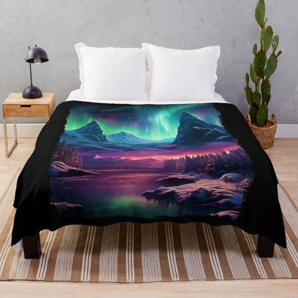Item preview, Northern Light Aurora Borealis Scenery Mountains Rivers Trees designed and sold by NLTees.