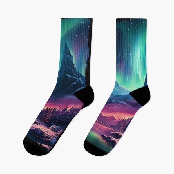 Item preview, Northern Light Aurora Borealis Scenery Mountains Rivers Trees designed and sold by NLTees.