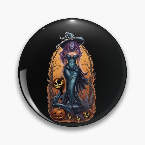 Item preview, Purple Faced Witch in an Orange Halloween Night designed and sold by SirenasWorld.