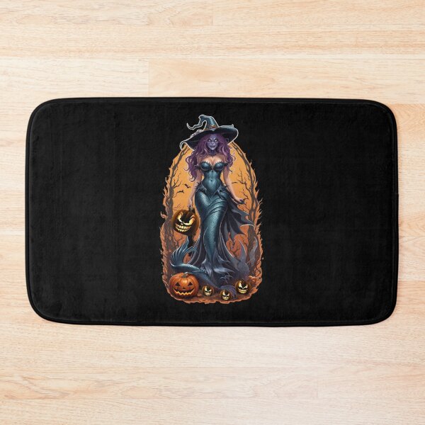 Item preview, Purple Faced Witch in an Orange Halloween Night designed and sold by SirenasWorld.