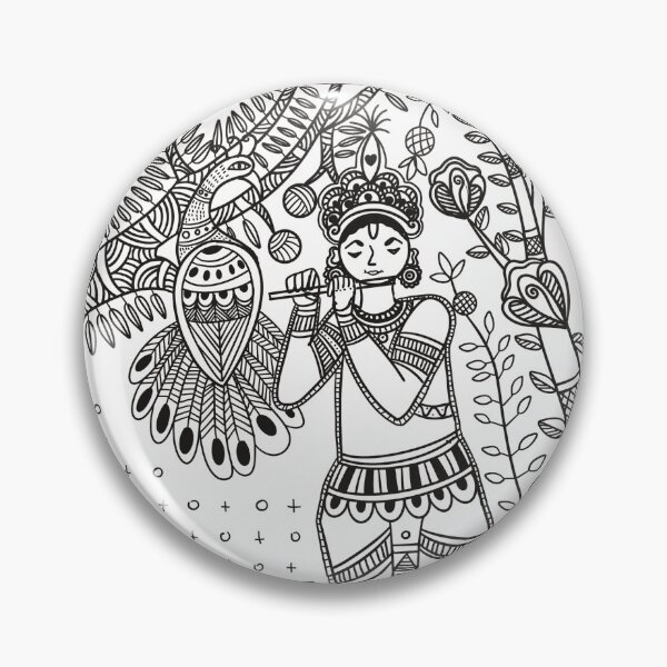 Artikelvorschau, Krishna Madhubani-Gemälde entworfen und verkauft von Daizydrawshop.