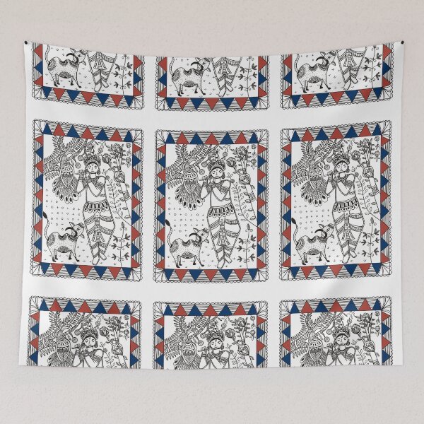 Item preview, Krishna madhubani painting designed and sold by Daizydrawshop.