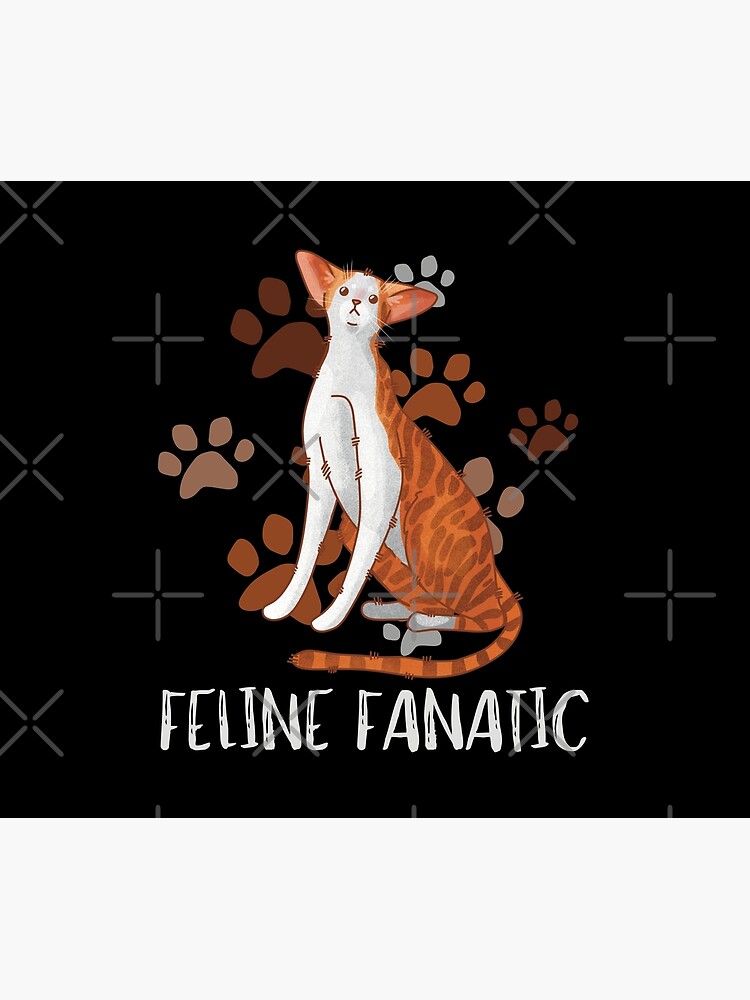 Thumbnail 2 of 2, Duvet Cover, Feline Fanatic - Oriental Cat Paws Design - Gifts for Cat Lovers designed and sold by FelineEmporium.