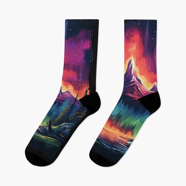 Item preview, Northern Light Aurora Borealis Scenery Mountains Rivers Trees designed and sold by NLTees.