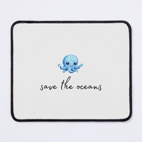 Item preview, Octopus motif with black "save the oceans" lettering designed and sold by Wild-Spring.