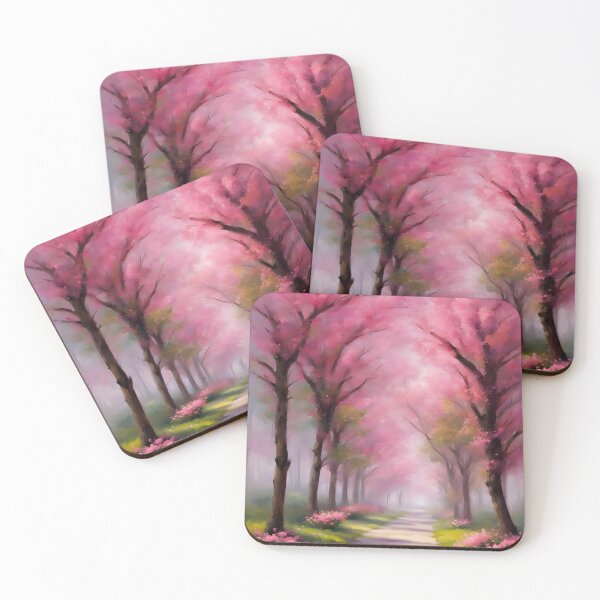 Item preview, Alley of flowering sakura in watercolor style designed and sold by Rostislav Bouda.