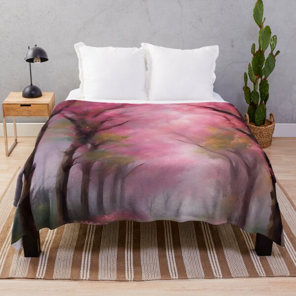 Item preview, Alley of flowering sakura in watercolor style designed and sold by Rostislav Bouda.