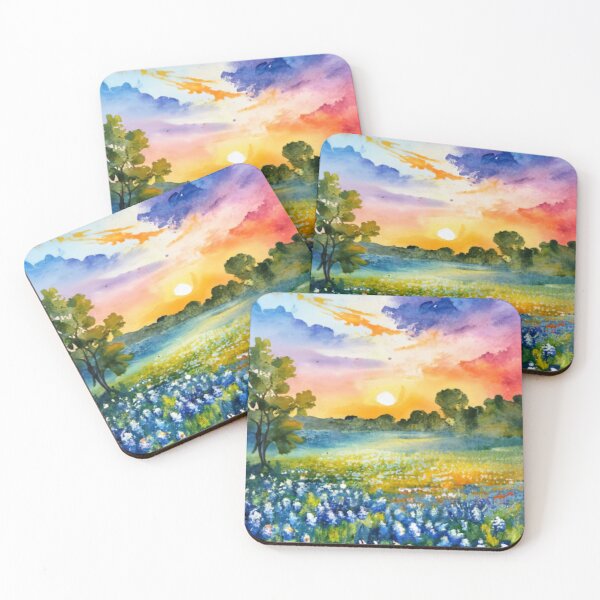 Item preview, Bluebonnet Field Watercolor designed and sold by Trulytexas.